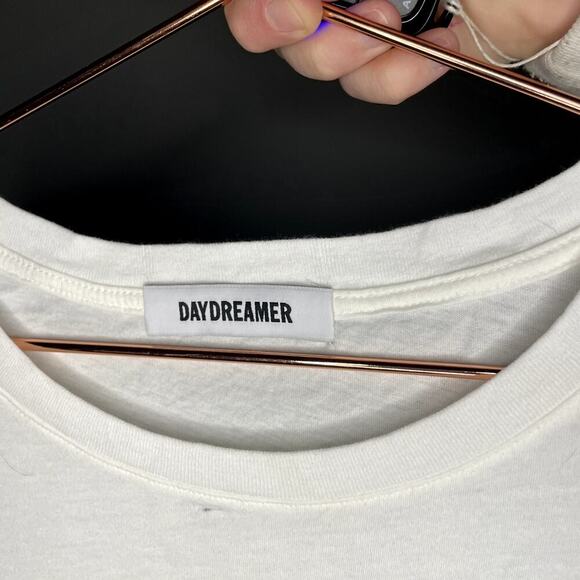 Daydreamer Rolling Stones 9 Licks Boyfriend Style Vintage White Tee size Large - Picture 4 of 8